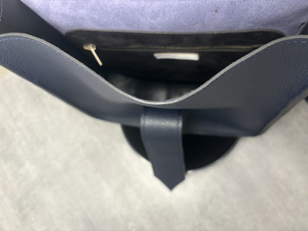 Détails sac cuir CAVOUR par ANNEL